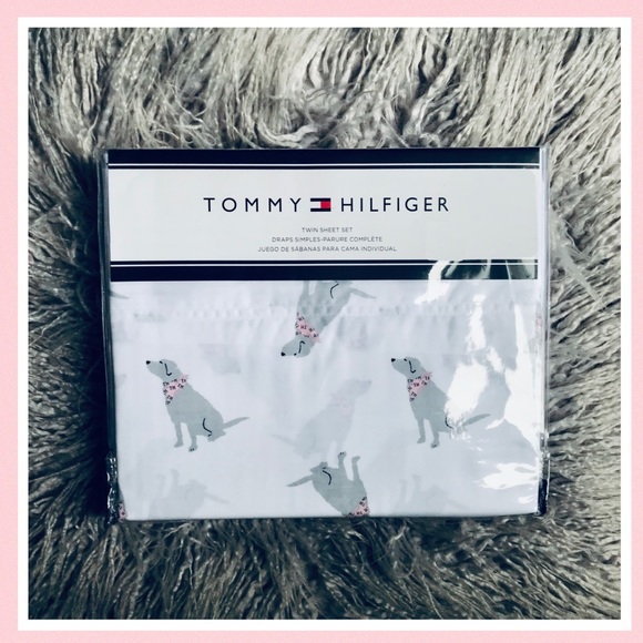 Tommy Hilfiger Labrador Retriever Pink Twin Sheets - Picture 3 of 11